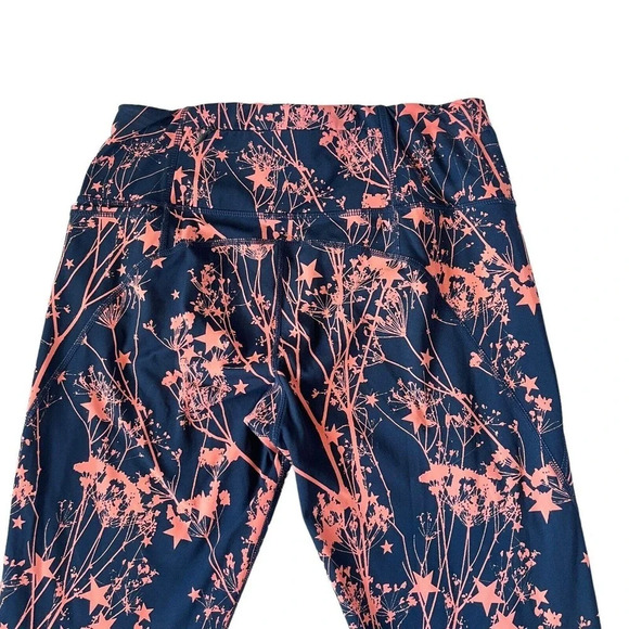 Sweaty Betty The Power Leggings Size Small Navy & Coral Floral Star Patt… - Picture 5 of 9